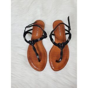 GIANNI BINI black flat sandals size 7 M